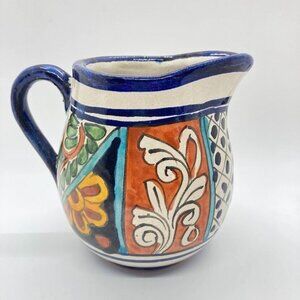 Mexican Talavera Liceagui 5" Pottery Pitcher Hand Painted‎ Glazed Mexico Signed